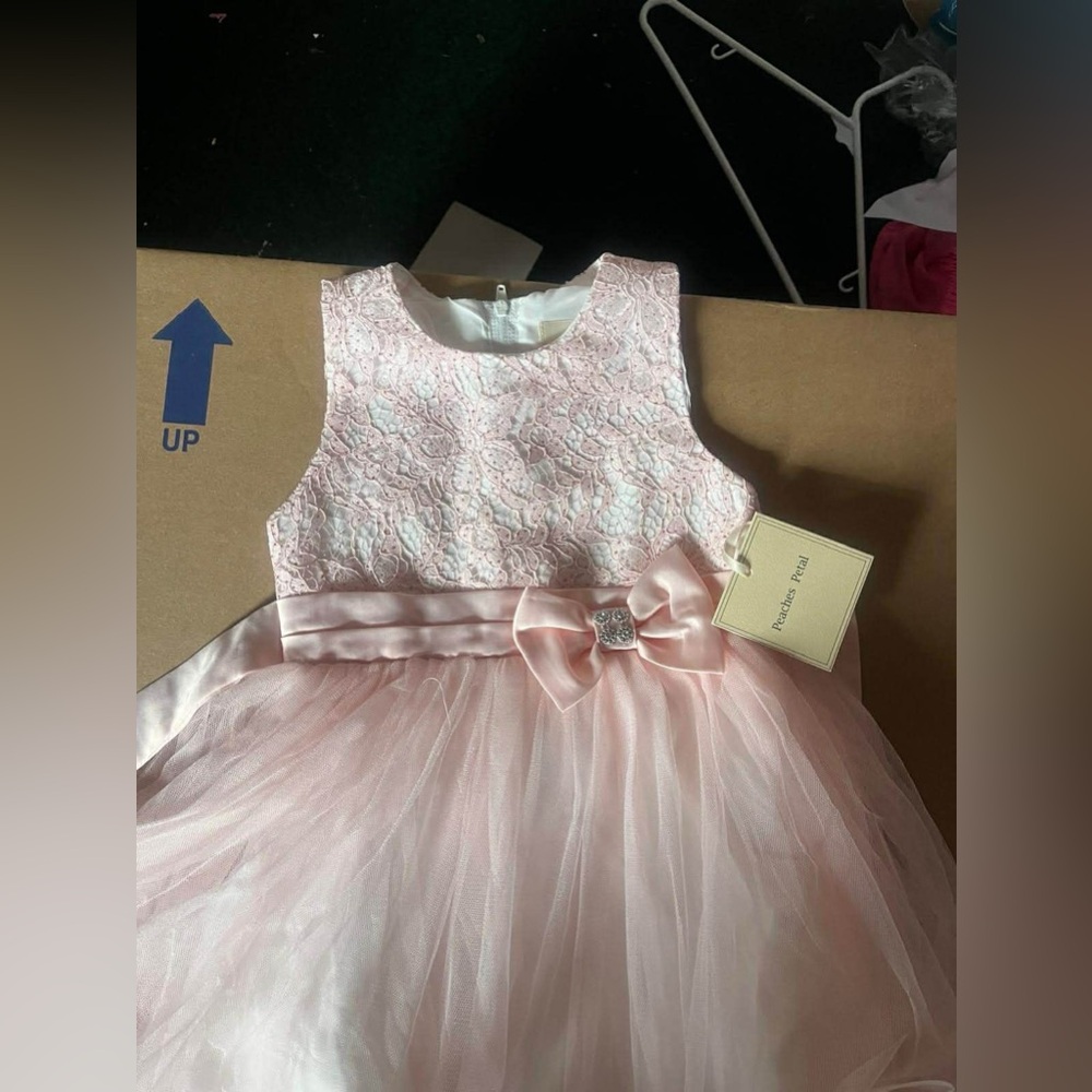 Elegant Pink Lace Kids Dress